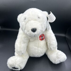 NWT 1995 12" Sitting Coca-Cola Polar Bear Plush w/Red Logo- Christmas Coke GIFT!